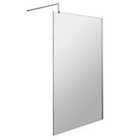 Nuie 1100mm Wetroom Screen & Support Bar - Chrome