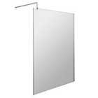 Nuie 1400mm Wetroom Screen & Support Bar - Chrome