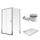 Aqualux Framed 8 Sliding Shower Door & Side Panel Kit (1200X800X2000mm) - Clear Glass