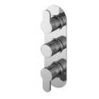Nuie Triple Thermostatic Round Valve With Diverter - Chrome