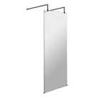 Hudson Reed 700mm Wetroom Screen With Arms And Feet - Matt Black