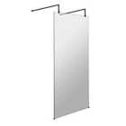 Hudson Reed 900mm Wetroom Screen With Arms And Feet - Matt Black