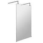 Hudson Reed 1200mm Wetroom Screen w/ Arms And Feet - Black