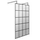Hudson Reed 1100mm Frame Screen With Arms And Feet - Matt Black