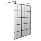 Hudson Reed 1400mm Frame Screen With Arms And Feet - Matt Black