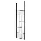 Hudson Reed 700mm Abstract Frame Wetroom Screen With Ceiling Posts - Matt Black