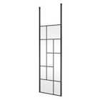 Hudson Reed 760mm Abstract Frame Wetroom Screen With Ceiling Posts - Matt Black