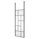 Hudson Reed 800mm Abstract Frame Wetroom Screen With Ceiling Posts - Matt Black