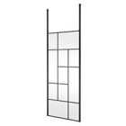 Hudson Reed 900mm Abstract Frame Wetroom Screen With Ceiling Posts - Matt Black