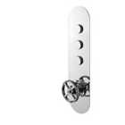 Hudson Reed Industrial Push Button Shower Valve (triple Outlet) - Chrome