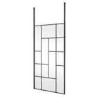 Hudson Reed 1100mm Abstract Frame Wetroom Screen With Ceiling Posts - Matt Black