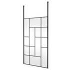 Hudson Reed 1200mm Abstract Frame Wetroom Screen With Ceiling Posts - Matt Black