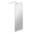 Hudson Reed 700mm Wetroom Screen With Arms And Feet - Brushed Brass