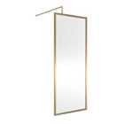 Nuie Full Outer Frame Wetroom Screen 1850x760x8mm - Brushed Brass