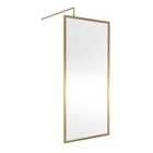 Nuie Full Outer Frame Wetroom Screen 1850x900x8mm - Brushed Brass