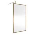 Nuie Full Outer Frame Wetroom Screen 1850x1100x8mm - Brushed Brass