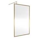 Nuie Full Outer Frame Wetroom Screen 1850x1200x8mm - Brushed Brass