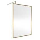 Nuie Full Outer Frame Wetroom Screen 1850x1400x8mm - Brushed Brass