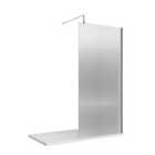 Nuie 900x1850 Fluted Wetroom Screen With Bar - Polished Chrome