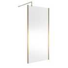 Hudson Reed 1000mm Outer Framed Wetroom Screen With Support Bar - Brushed Brass