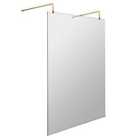 Hudson Reed 1200mm Wetroom Screen With Arms And Feet - Brushed Brass