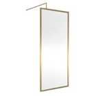 Hudson Reed Full Outer Frame Wetroom Screen 1950x900x8mm - Brushed Brass