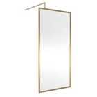 Hudson Reed Full Outer Frame Wetroom Screen 1950x1000x8mm - Brushed Brass
