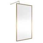 Hudson Reed Full Outer Frame Wetroom Screen 1950x1100x8mm - Brushed Brass
