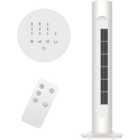 Mylek Electric Tower Fan with Remote Control, Oscillation and Timer (White) 45w