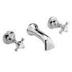 Hudson Reed White Topaz With Crosshead 3 Tap Hole Wall Mounted Basin Mixer - Chrome