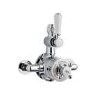 Hudson Reed Twin Thermostatic Shower Valve - Chrome/White
