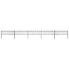 vidaXL Garden Fence With Hoop Top Steel 8.5X0.6 M Black