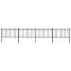 Vidaxl Garden Fence With Hoop Top Steel 6.8X1 M Black