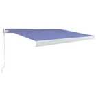 vidaXL Manual Cassette Awning 300X250cm Blue And White