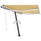 vidaXL Manual Retractable Awning With Led 300X250cm Yellow And White