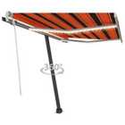 vidaXL Manual Retractable Awning With Led 300X250cm Orange And Brown