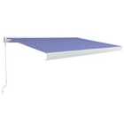 vidaXL Manual Cassette Awning 350X250cm Blue And White