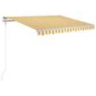 vidaXL Manual Retractable Awning 350X250cm Yellow And White