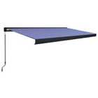 vidaXL Manual Cassette Awning 500X300cm Blue And White