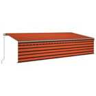vidaXL Manual Retractable Awning With Blind 6X3M Orange & Brown