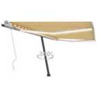vidaXL Manual Retractable Awning With Led 400X300cm Yellow And White