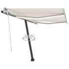 vidaXL Manual Retractable Awning With Led 350X250cm Cream
