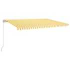 vidaXL Manual Retractable Awning 500X300cm Yellow And White