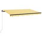 vidaXL Manual Retractable Awning 450X300cm Yellow And White