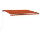 vidaXL Manual Retractable Awning With Led 400X300cm Orange And Brown