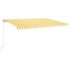 vidaXL Manual Retractable Awning 500X350cm Yellow And White