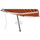 vidaXL Manual Retractable Awning With Led 400X300cm Orange And Brown