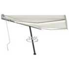 vidaXL Manual Retractable Awning With Led 450X300cm Cream