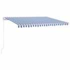 vidaXL Manual Retractable Awning 400X350cm Blue And White