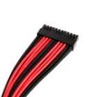 EXDISPLAY Premium Braided PSU Extension Cable Kit - Red & Black
